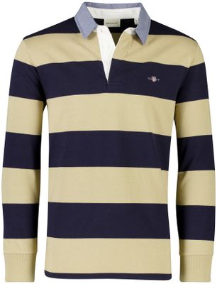Gant Navy gestreepte lange mouw polo Gant normale fit katoen