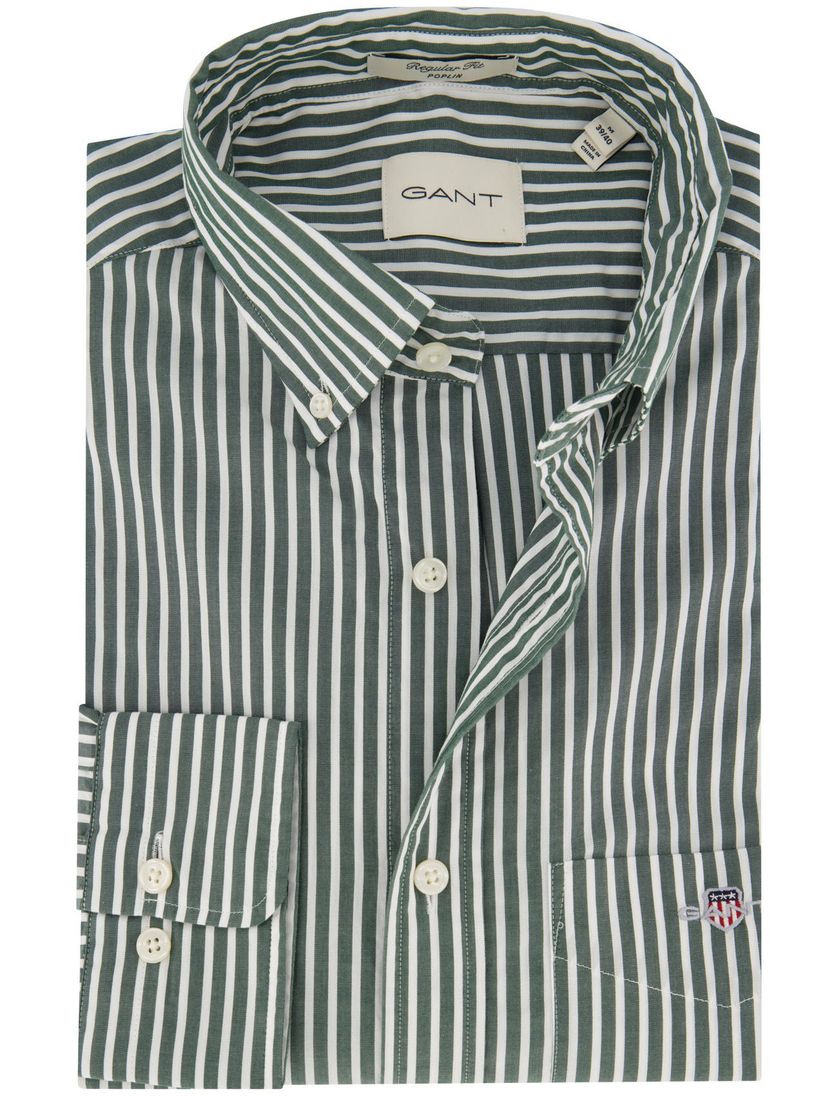 Gant casual overhemd regular fit groen katoen