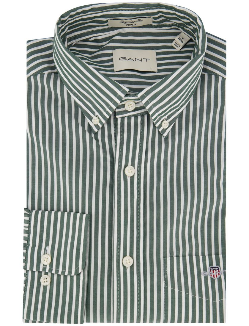 Gant casual overhemd regular fit groen katoen
