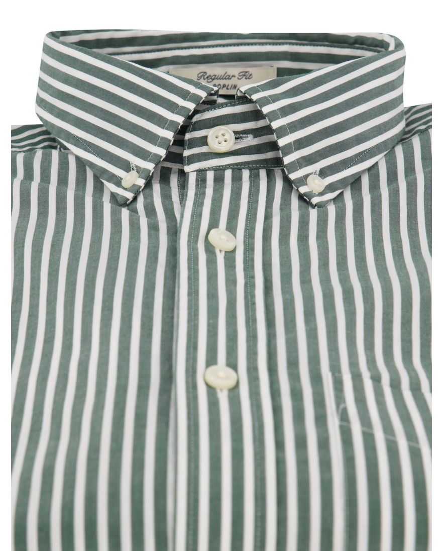 Gant regular fit casual overhemd groen gestreept