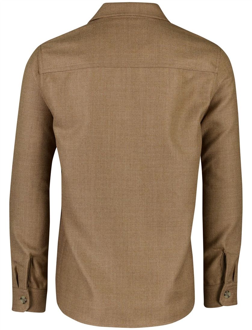 Gant overshirt knopen bruin wol
