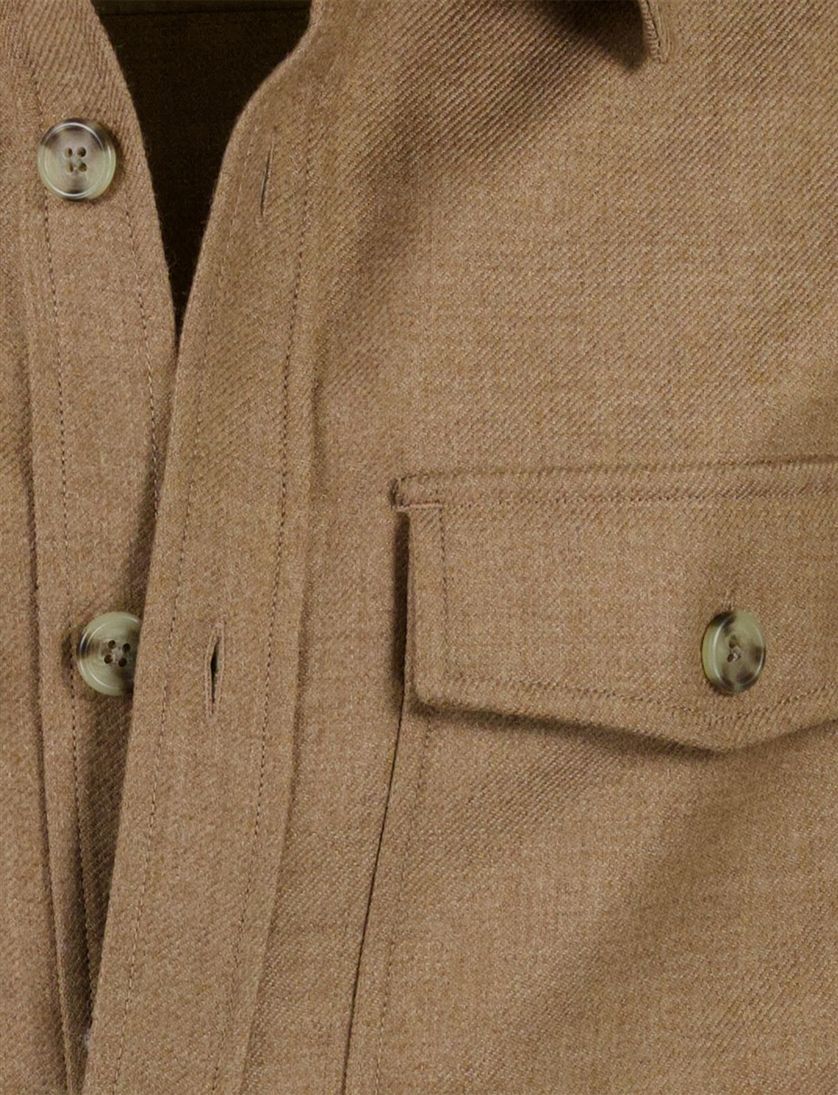 Gant overshirt knopen bruin wol