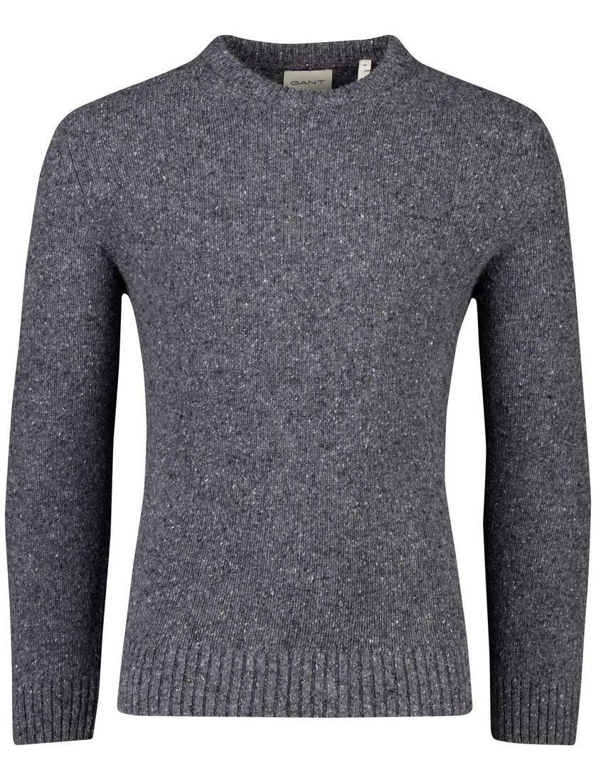 Gant grijs trui ronde hals wol