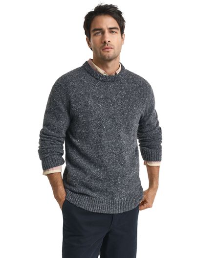 Gant Gant trui grijs wol ronde hals