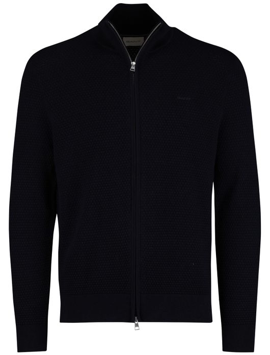 Gant gebreid vest wol donkerblauw