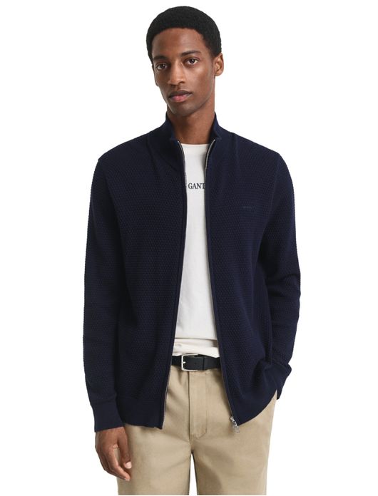 Gant gebreid vest wol donkerblauw