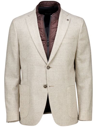 Digel Digel colberts creme Modern Fit geruit