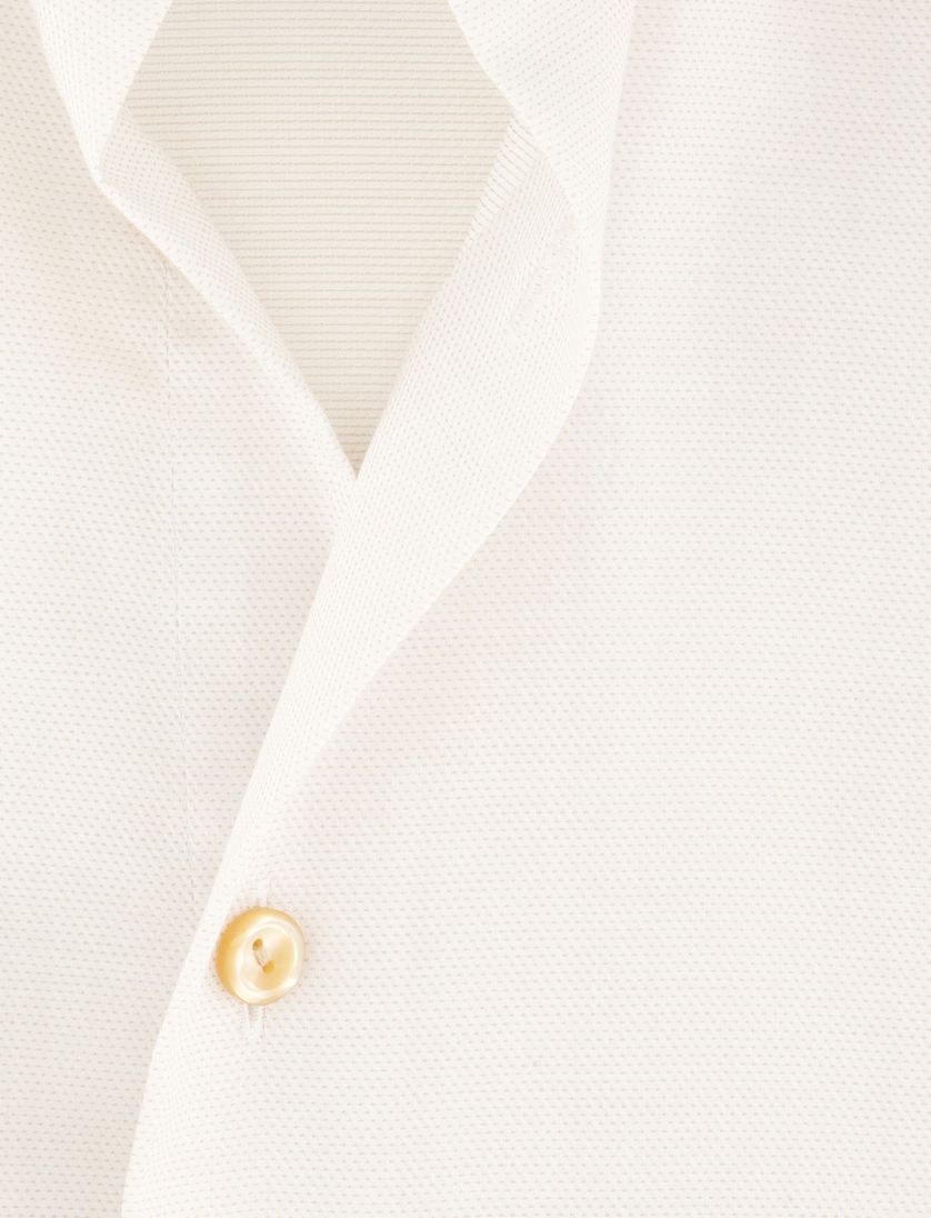 katoenen Eton overhemd creme effen normale fit