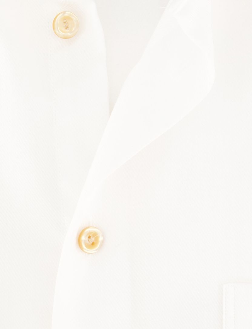 katoenen Eton overhemd wit effen katoen wijde fit