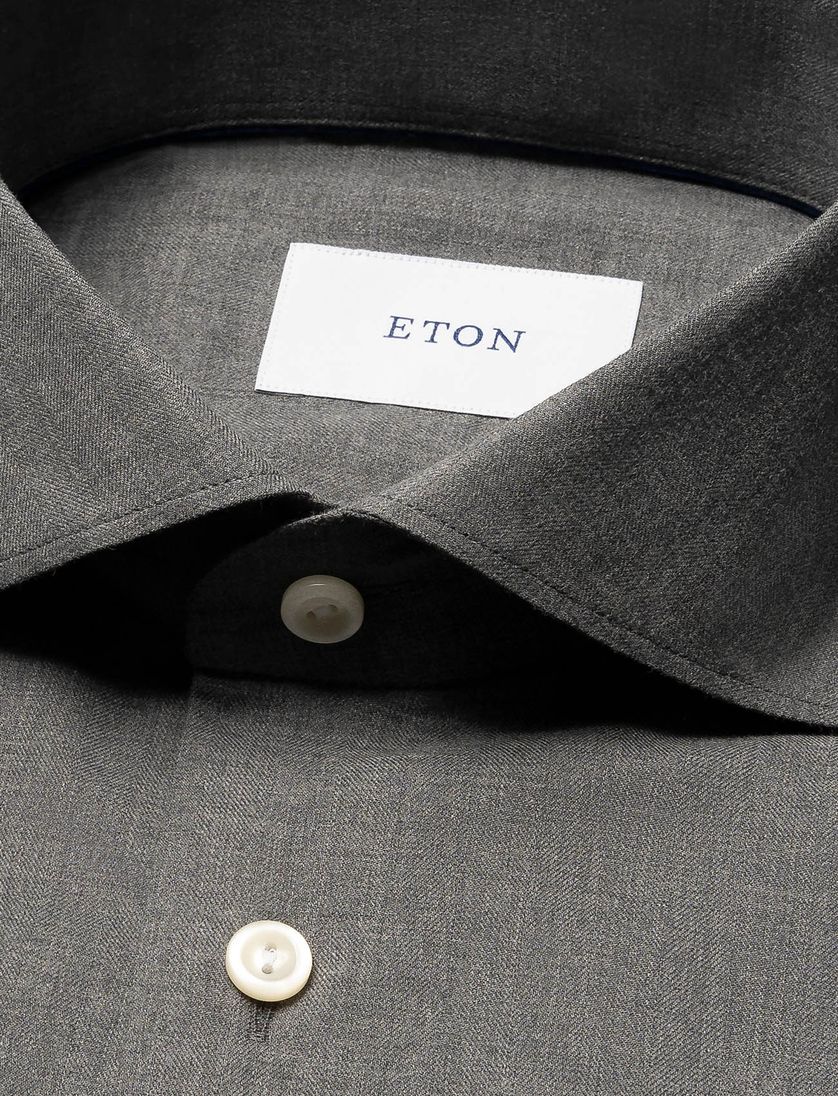 Eton zakelijk overhemd Slim Fit grijs strijkvrij
