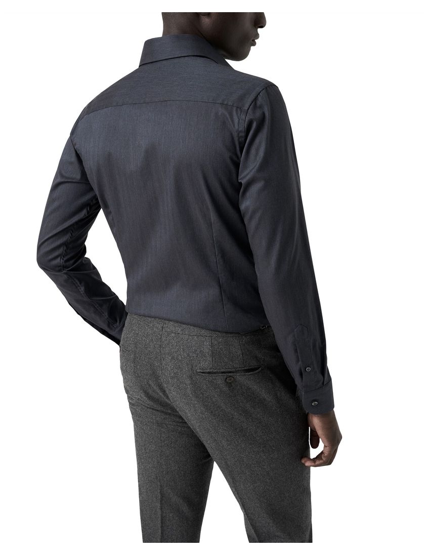 Eton zakelijk overhemd slim fit donkerblauw wide spread boord