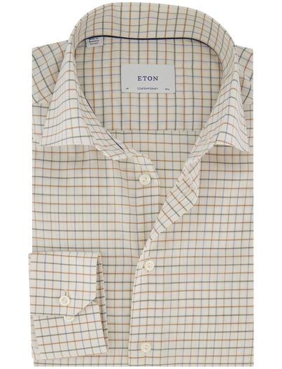 Eton business overhemd beige Eton Contemporary Fit