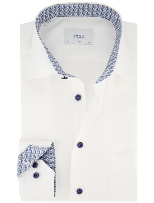 Eton classic fit overhemd wit katoen