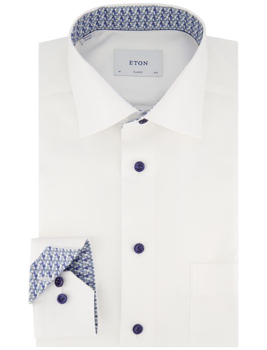 Eton classic fit overhemd wit katoen