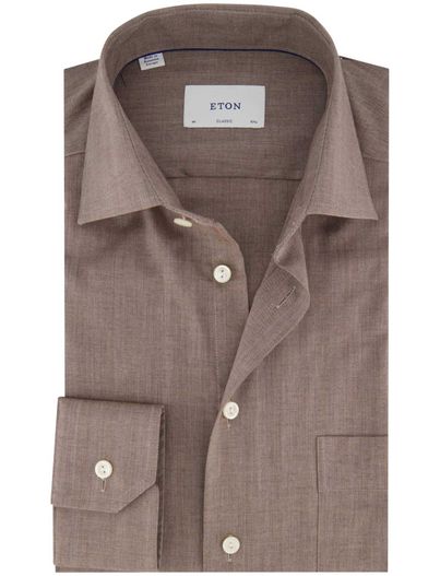 Eton business overhemd beige Eton Classic Fit