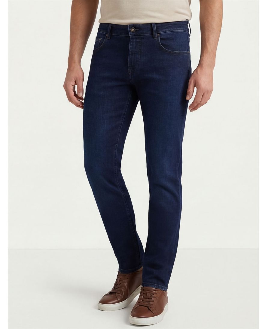 Gardeur saxton denim jeans donkerblauw effen normale fit