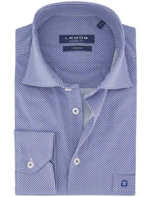 Ledub Ledub overhemd blauw geprint katoen