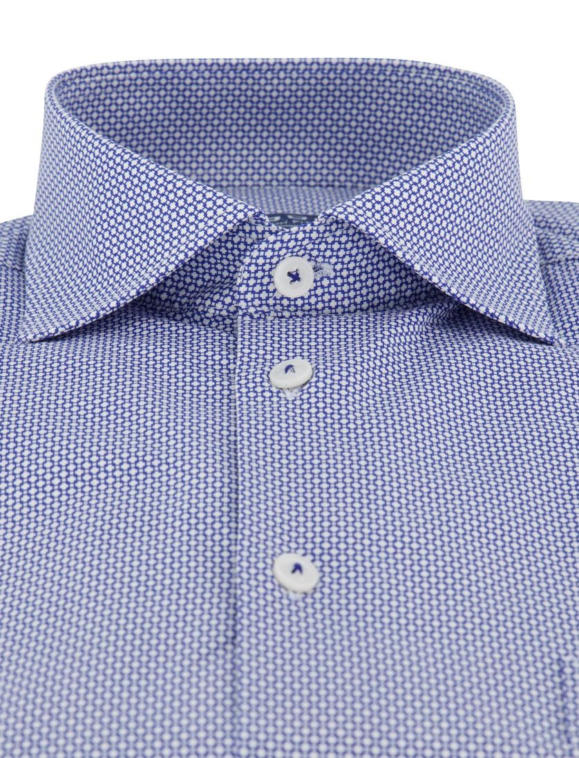 Ledub overhemd blauw geprint katoen