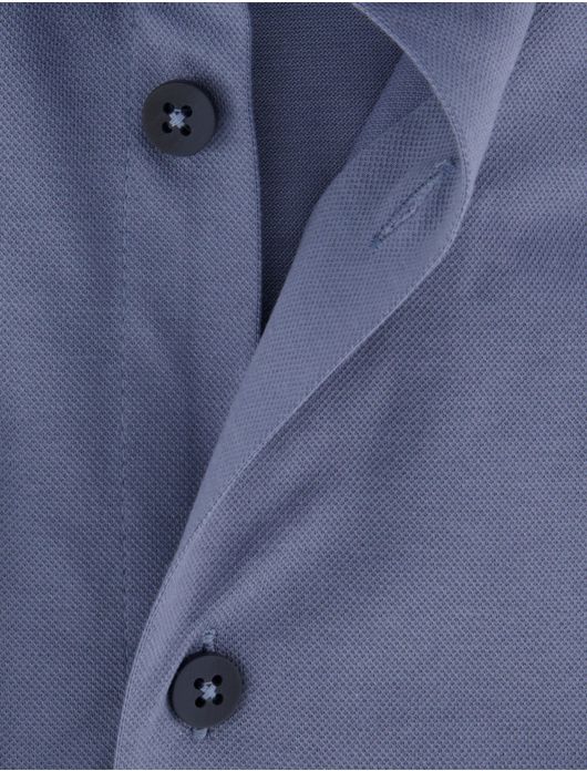 Ledub overhemd blauw slim fit katoen