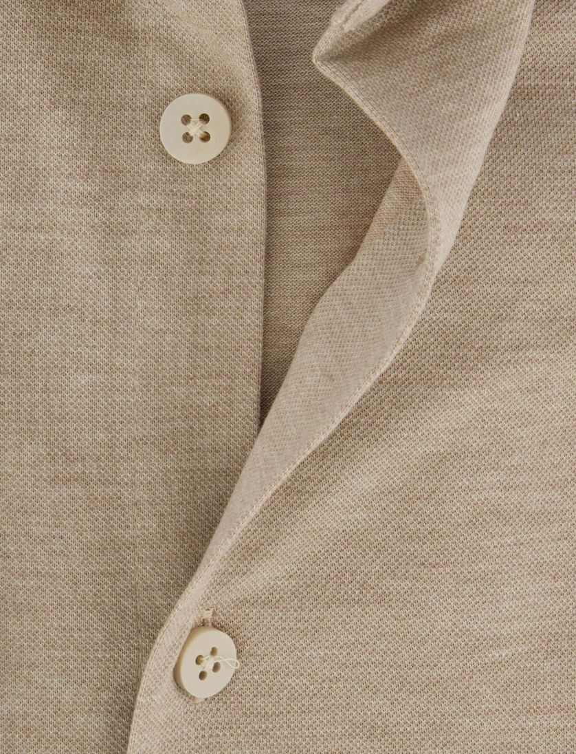 Ledub overhemd beige gemeleerd katoen ml7