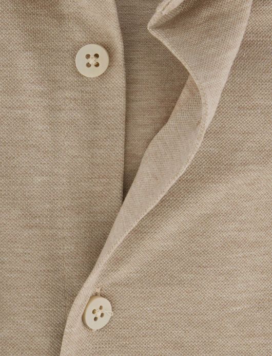 Ledub overhemd modern fit mouwlengte 7 beige