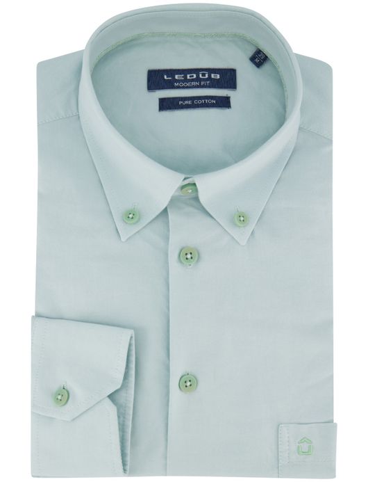Overhemd Ledub button-down boord lichtgroen
