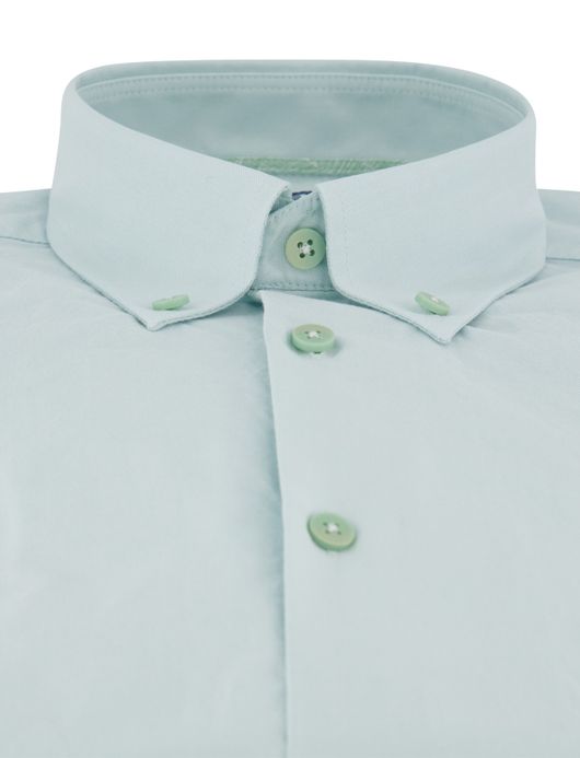 Overhemd Ledub button-down boord lichtgroen