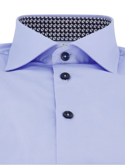 Ledub overhemd modern fit lichtblauw effen katoen