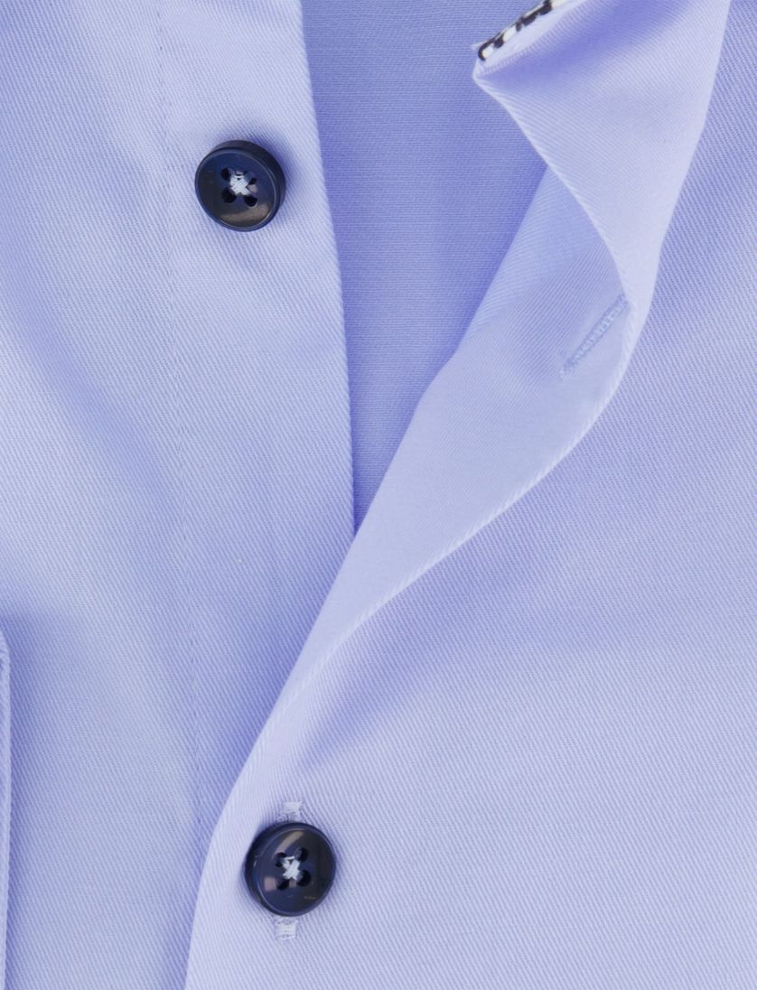 Ledub overhemd lichtblauw effen katoen