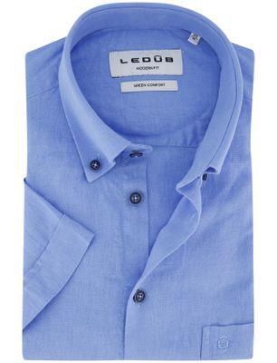 Ledub Ledub overhemd blauw modern fit linnen