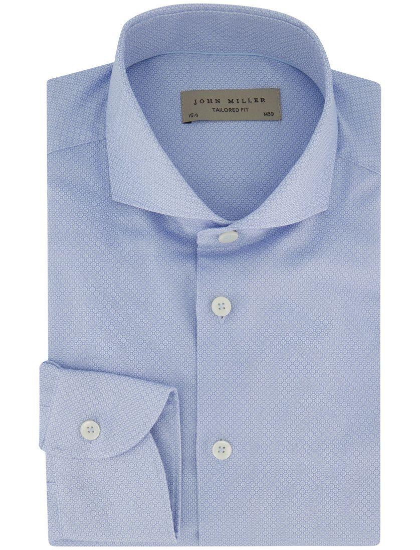 Lichtblauw overhemd John Miller katoen