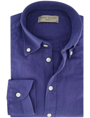 John Miller John Miller overhemd linnenmix blauw