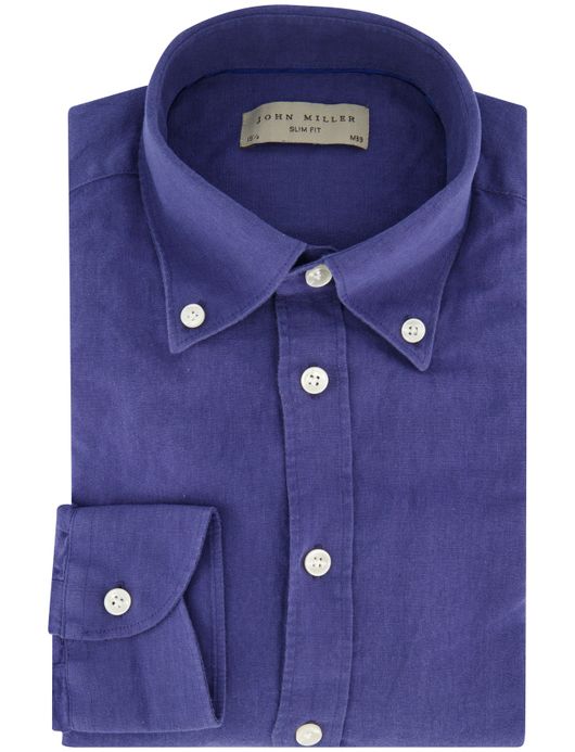 Overhemd John Miller Slim Fit blauw