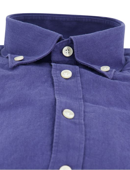 John Miller overhemd linnen blauw