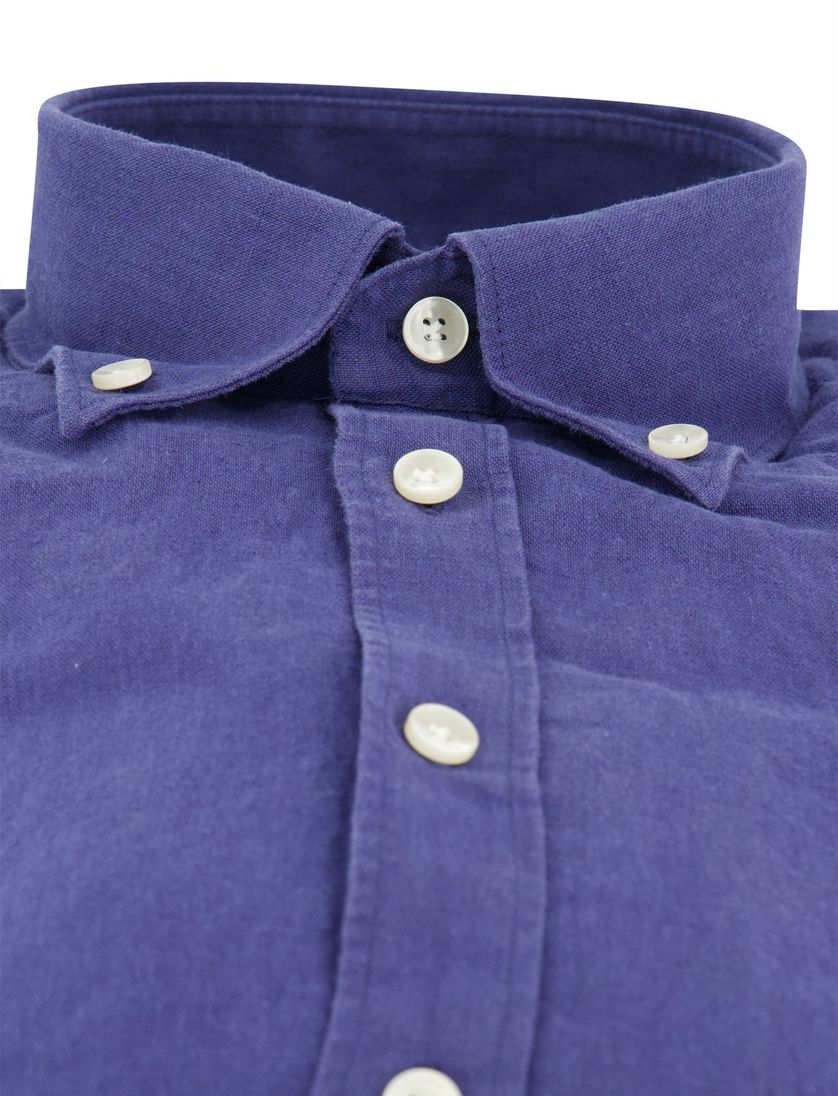 Slim Fit John Miller overhemd blauw linnen