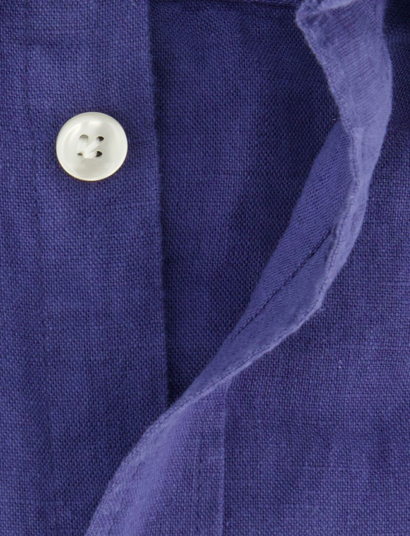 John Miller overhemd blauw linnenmix
