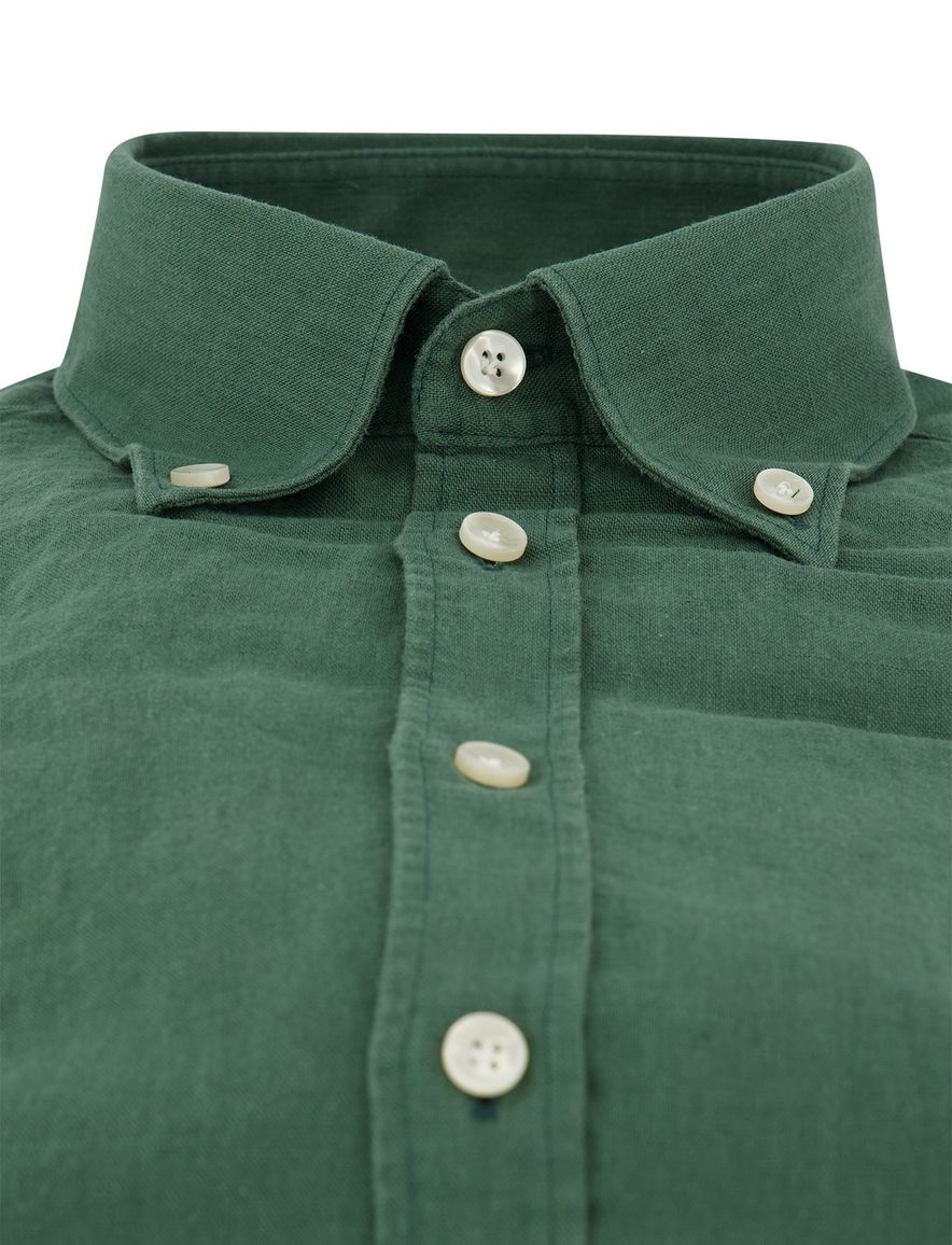 John Miller overhemd slim fit groen katoen