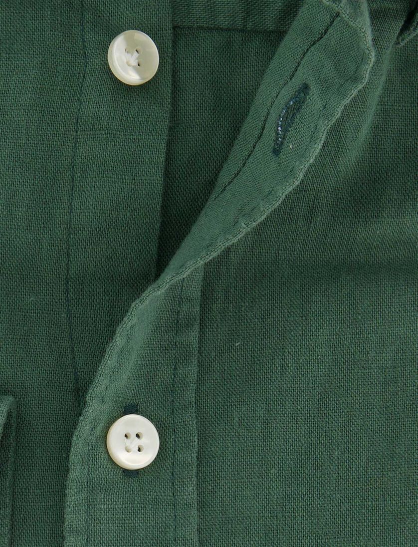 Groen linnen John Miller Slim Fit overhemd
