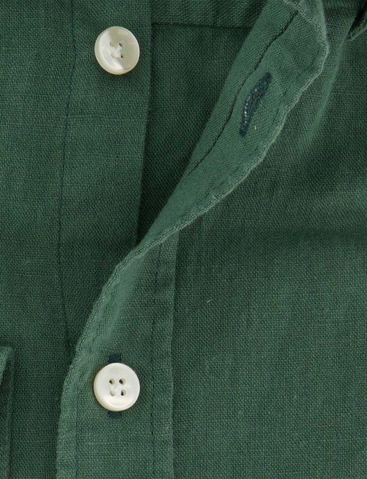 John Miller Slim Fit overhemd groen linnen