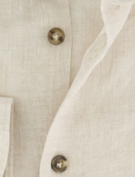 John Miller Slim Fit overhemd beige linnen