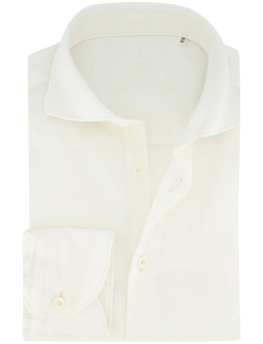 John Miller Slim Fit overhemd creme linnen