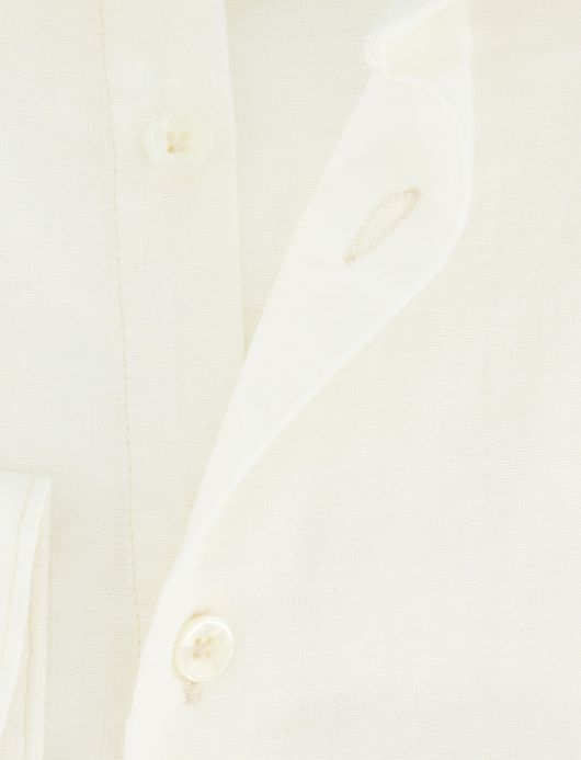John Miller Slim Fit overhemd creme linnen