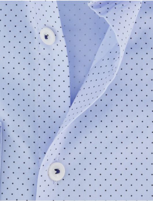 Ledub overhemd lichtblauw stippen katoen