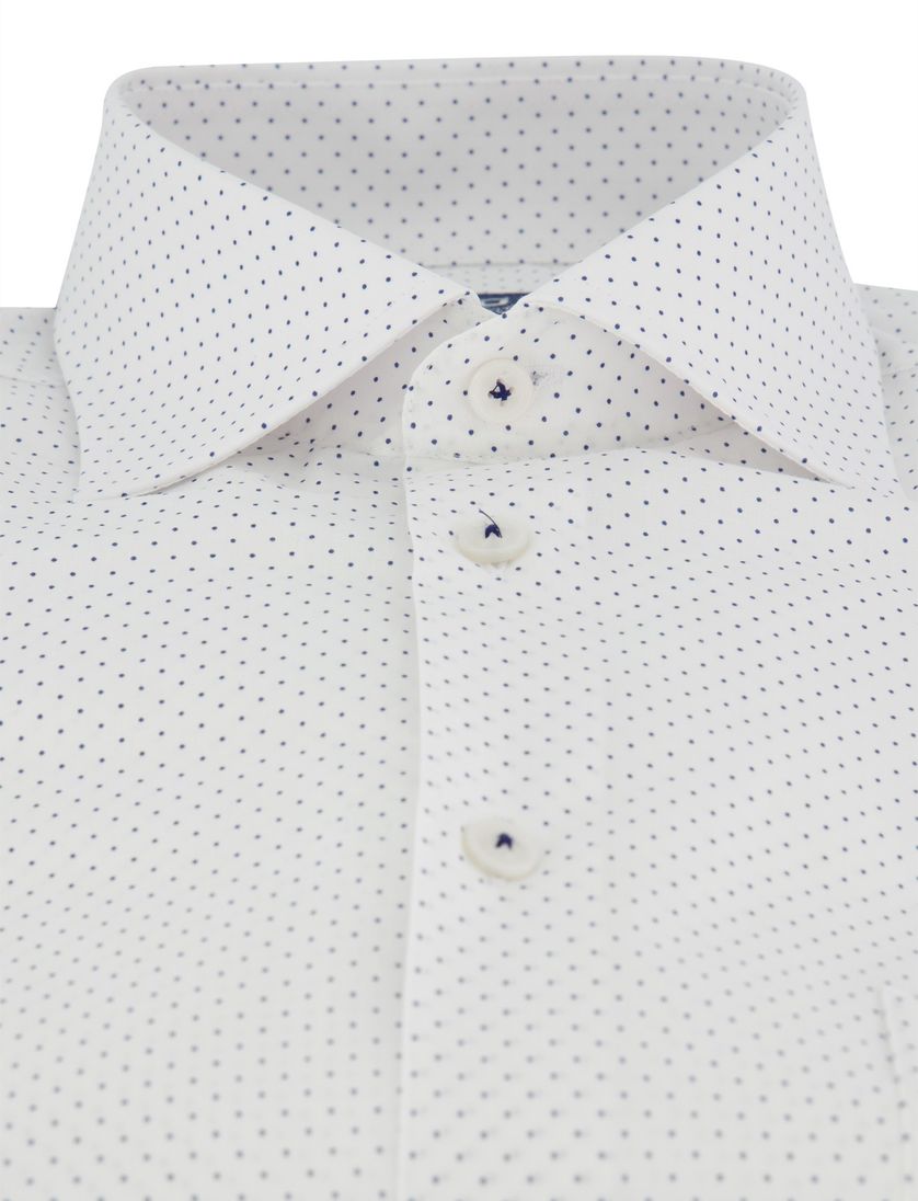 Ledub overhemd wit gestipt katoen