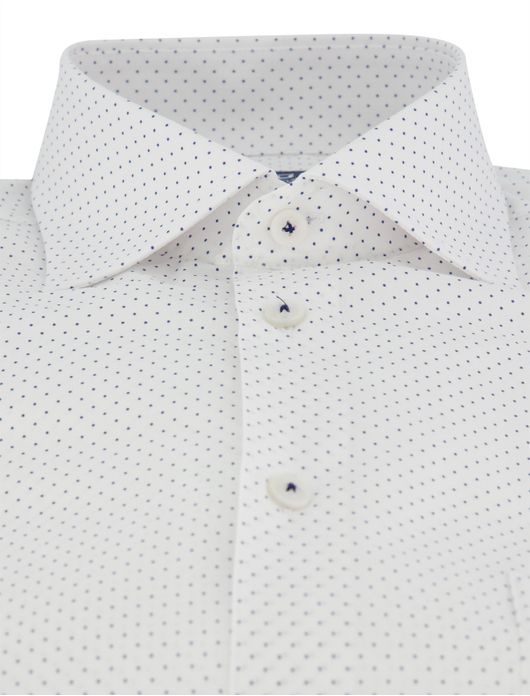 Ledub overhemd wit modern fit stipjes