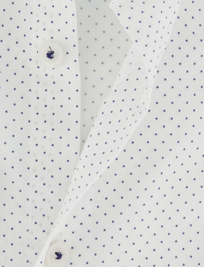 Ledub overhemd wit gestipt katoen