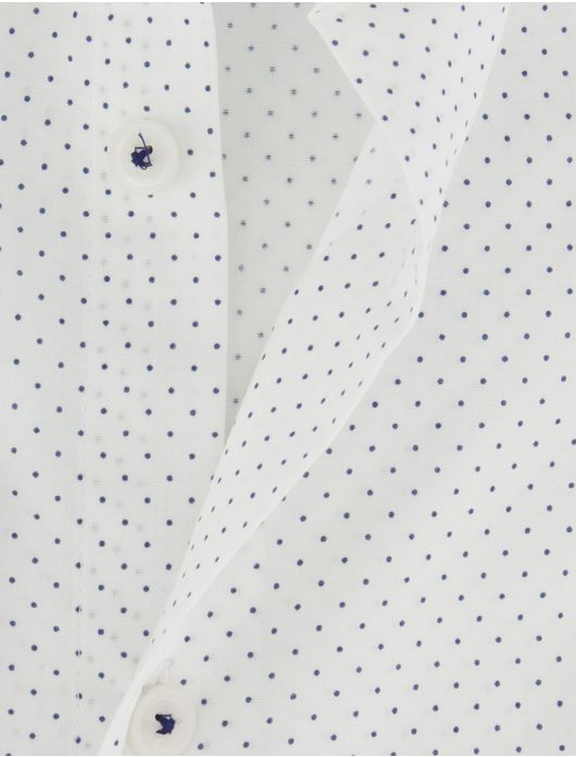 Ledub overhemd wit modern fit stipjes