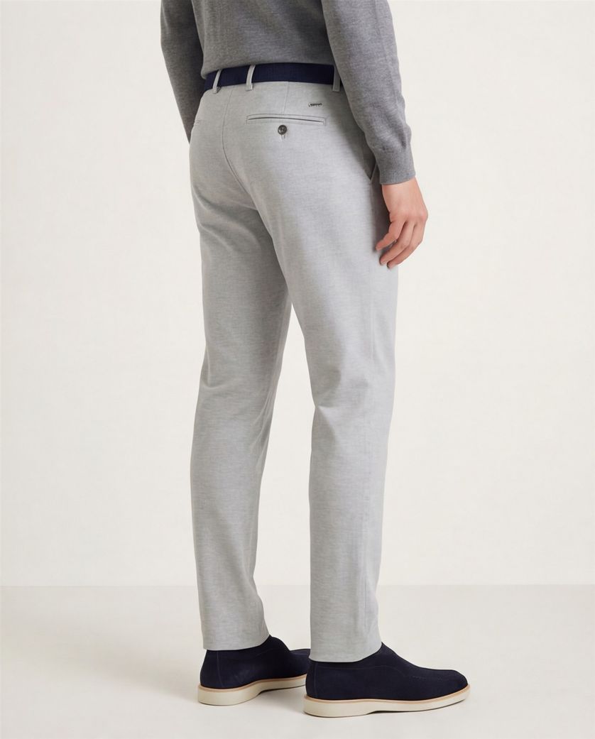 Pantalon chino North84 grijs slim fit effen katoen