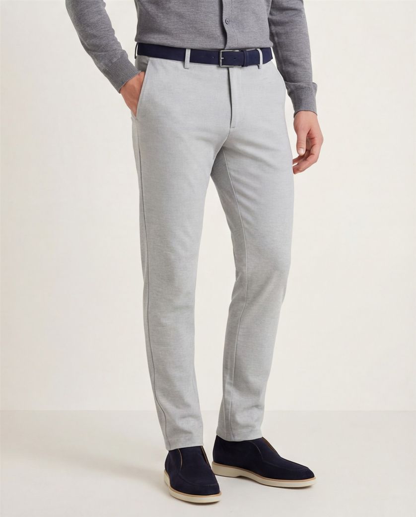 Pantalon chino North84 grijs slim fit effen katoen
