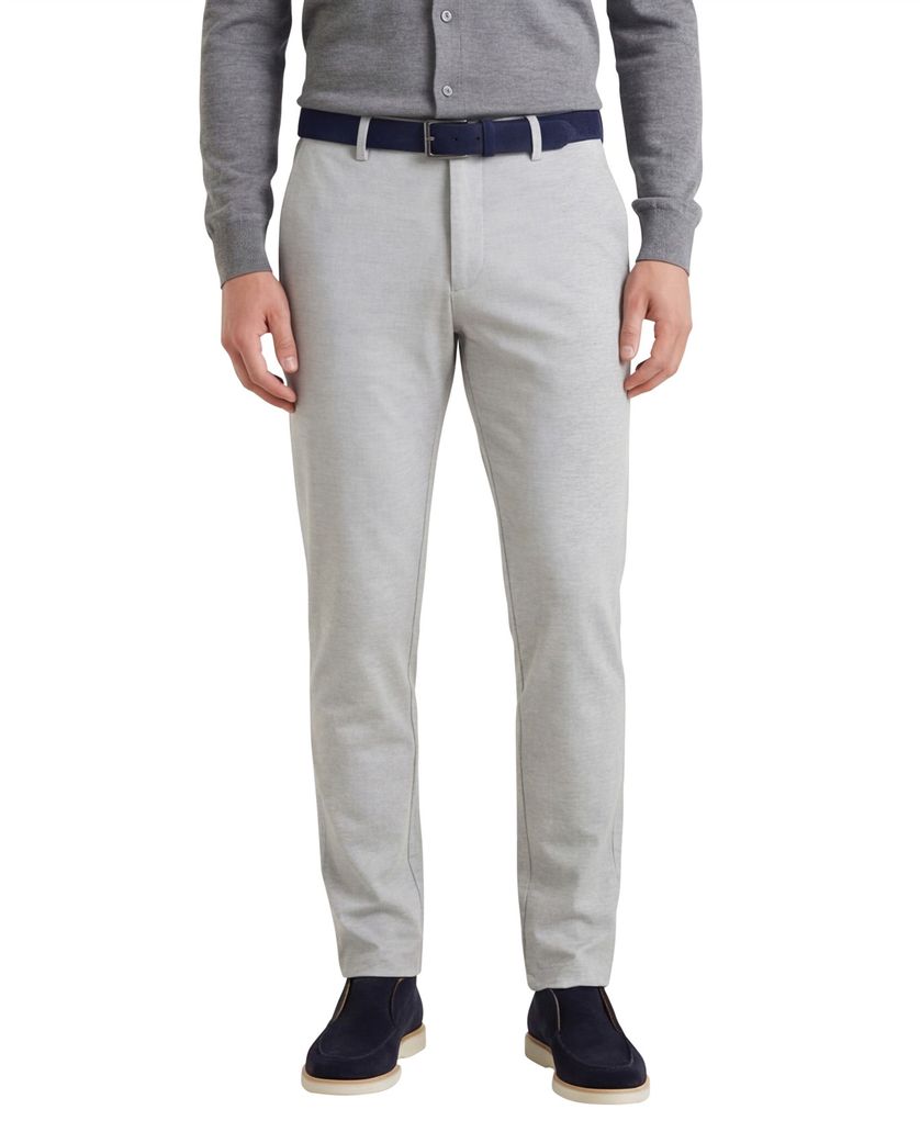 Pantalon chino North84 grijs slim fit effen katoen